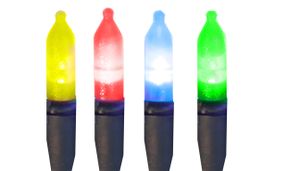 Best Season LED-Mini-Lichterkette, 160teilig bunt, grünes Kabel, mit Trafo, outdoor, 443-18