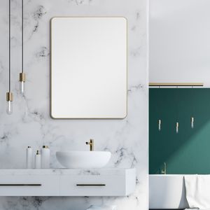 Dekoratívne zrkadlo Talos Picasso Design zrkadlo zlaté 60x80 cm - s vysokokvalitným hliníkovým rámom pre nad?asovú atmosféru - Ideálne zrkadlo do kúpe?ne a na stenu