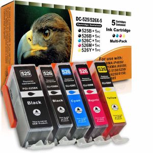 Kompatibel 5 Tinten Patronen Set Canon PGI-525 + CLI-526 XL alle Farben für Ihren Canon Pixma Drucker