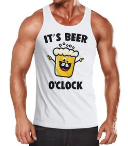 It's Beer a clock - Lustiges Herren Tank-Top Shirt Bier Spruch-Motiv Moonworks® weiß M