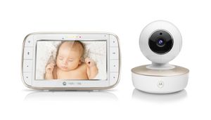 Motorola Nursery Babyphone - VM 855 Connect - Weiß/Gold - mit Motorola Nursery App - 5-Zoll Ouderunit - Nachtsicht