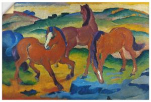 ARTland Wandbild, selbstklebend Die roten Pferde (Weidende Pferde IV.) Größe: 120x80 cm