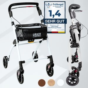 Lösch Reha Rollator Casa Soft schmal für Wohnung & Innenbereich Weiß