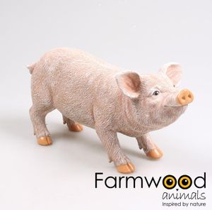 Farmwood Animals Gartenbild Schwein stehend 13x17x36cm