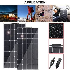 2X 100W Solarpanel Solarmodule Flexible Monokristallin für Auto Camping 18V