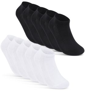 Sneaker Socken Damen & Herren "Premium Sneaker" 10 Paar Atmungsaktiv mit Mesh-Streifen Schwarz Weiß Grau Baumwolle 16510 - 5xSchwarz 5xWeiß 39-42