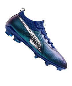 PUMA Fußballschuhe bequeme Nocken-Schuhe ONE 2 Leather FG Blau, Größe:46