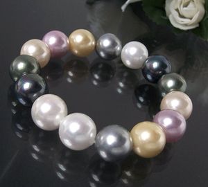 Armband Muschelkern Perlen Multicolor Perlenarmband A437