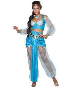 Orientalische Prinzessin-Kostüm Sexy-Prinzessin-Kostüm türkis-golden