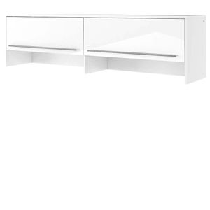 Furniture24 Aufsatz Concept PRO CP9 Schrank für Wandklappbetten Horizontal Weiß/Weiß Hochglanz