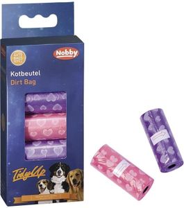 Nobby TidyUp Kotbeutel mit Herzchendruck 2 Farben 4 Rollen á 15 Beutel, 67388