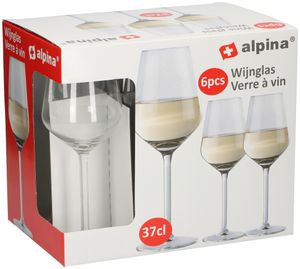 Alpina 86430 Pohár na bílé víno 370 ml, čiré sklo (balení po 6 ks)