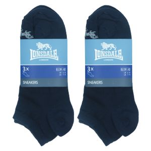 Lonsdale 6 Paar Socken Sneaker Knöchelhöhe  Baumwolle Blau43-46