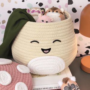 SQUISHMALLOWS Malcolm  Geflochtener Korb  Aufbewahrungskorb 23cm breit 22cm hoch