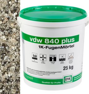 VDW 840 Plus 1K Fugenmörtel, 25 kg - Farbe: steingrau