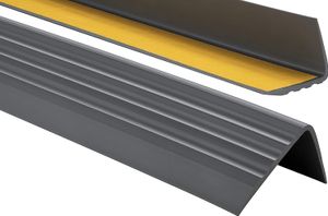 ProfiPVC Treppenkantenprofil PVC 50x40mm 1,30 m selbstklebend Anti-Rutsch Treppenkanten-Schutzprofil, Anthrazit