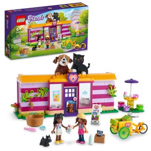 LEGO 41699 Friends Tieradoptionscafé, Heartlake City Spielset mit Tieren und Mini-Puppen zur Rettung der Tiere, Spielzeug ab 6 Jahre
