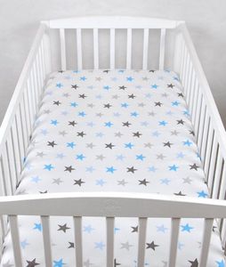 BABYLUX Spannbetttuch 60 x 120 cm Baby SPANNBETTLAKEN Baumwolle Kinderbett 94. Sterne Blau
