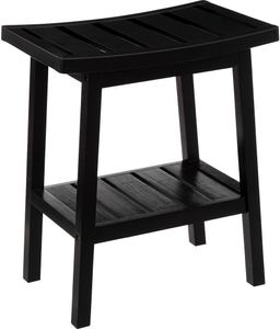 5five Simply Smart | Hocker - Scandi - Schwarz - Mit Ablage - Stilvoll und Praktisch
