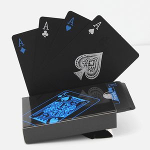 54 stš¹cke Fein-qualit?t Kunststoff PVC Poker Wasserdichte Schwarz Spielkarten Kreatives Geschenk Praktische Magic Poker Gaming Karten