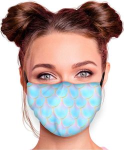 Mundschutz Maske in verschiedenen Farben Stoffmaske mit Motiv Mund- Nasenschutz mit wechselbarem Filter einstellbare Ohrbügel, Modell wählen:Türkis mit Gold