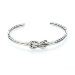 viva-adorno Armspange Damen Edelstahl silber Armreif Knoten Armband flexibel dehnbar SB14