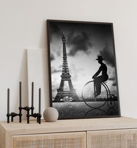 Poster Hochrad in Paris, groesse_poster:40x50 cm, groesse_rahmen:weiß 40x50 cm
