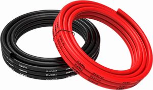 8 AWG Silikonkabel, 5m flexibel | Hohe Widerstandstemperatur -60°C +200°C | 600V Spannung, rot, Kupfer, für elektronische Projekte, RC, Stromanschlüss