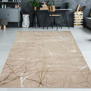 Designer Teppich Ästemuster in beige Größe - 200 x 290 cm