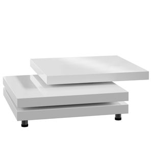 Casaria Couchtisch New York Hochglanz 360° Drehbar Wohnzimmertisch Sofatisch Beistelltisch Couch Tisch, Farbe:weiß - 60cm