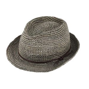 Fiebig Strohhut Trilby Raffia Crochet Hellgrau Gr. 59