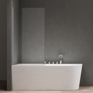 doporro 80x140cm Duschwand für Badewanne 5mm ESG-Sicherheitsglas NANO-Beschichtung Badewanne Badewannenaufsatz  Cortona201K