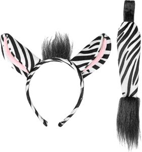 Kostümset "Zebra" | Haarreif mit Ohren und Schwanz