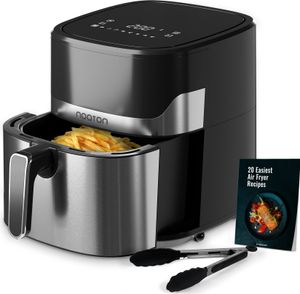 Horkovzdušná fritéza Noaton 6,2 l, Fritéza s digitálním dotykovým displejem, 8 programů, 1600 W, bez oleje, volba teploty od 80 do 200 °C