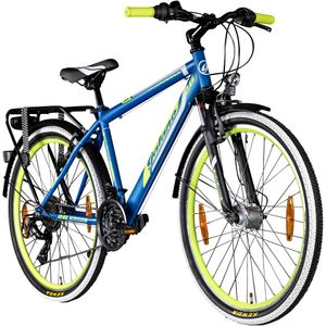 Galano Adrenalin 26 Zoll Mountainbike Fahrrad MTB Hardtail mit Federgabel Jugendfahrrad 26 Zoll Fahrrad Jugendfahrräder, Farbe:blau/gelb