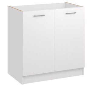 Küchenschrank Kuche Unterschrank Hängeschrank Küchenzeile Kühlschrank , Farbe:weiß, Küchenschränke:spülenschrank 80cm