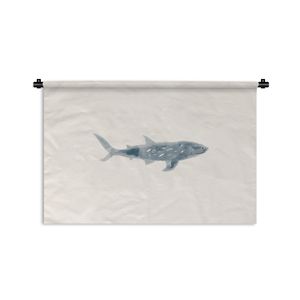 MuchoWow® Wandteppich Wandbehang Fisch - Meer - Aquarell 60x40 cm Tapisserie Dekoration Wandtuch - Wanddekorationen