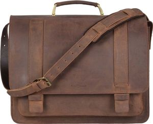 Ruitertassen Lehrertasche 42cm XXL Büchertasche Schultasche Aktentasche 3 Fächer 1 Vorfach Tragegriff Schultergurt ranger braun 732458N