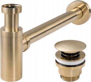 Umývadlový Sifón s Univerzálnym Výpustom Click-Clak Brush Gold