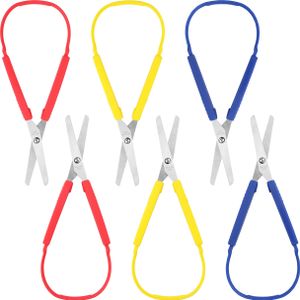 Handi Stitch 6 Stk 20cm Schlaufenschere Griffig Lernschere - Rechtshänder & Linkshänder – Sicherheitsschere Kleinkindschere & Therapieschere –