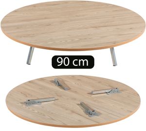 Akkaya Holzbodentisch Sofra Esstisch Klapptisch mit Metalfüße Durchmesser 90cm
