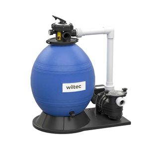 Wiltec Sandfilteranlage 750 W mit 71l Filtertank und selbstansaugender Pumpe 20000 l/h, Sandfilterpumpe, Pool-Pumpe