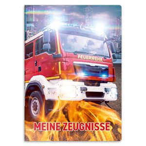 itenga Zeugnismappe A4 Kunststoff Sichtbuch Motiv Feuerwehr