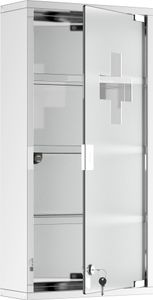 Homcom HOMCOM lekárnička so zámkom nerez 30 x 12 x 60 cm 02-0330