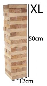 Alert Giant TT-001 Stapel Turm XL groß echt Holz Spiel 60 Spielsteine mit Netz wie Jeng Neu