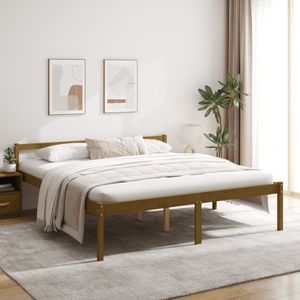 vidaXL Seniorenbett Honigbraun 200x200 cm Massivholz Kiefer vidaXL Seniorenbett Honigbraun 200x200 cm Massivholz Kiefer