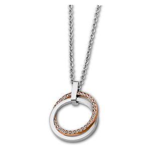 Lotus Style Halskette Collier LS1780-1/2 Anhänger Ringe Bicolor Strass