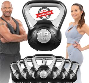 Miweba Sports Kettlebell KB200 | Kunststoff-Kugelhantel - 4-12 kg - Anti-Rutsch-Griff - Hartgummifüße (12,0 kg)