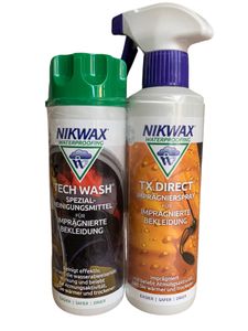 NIKWAX TechWash und TX.Direct Spray-on 2x300ml - Doppelpack aus Reinigungsmittel und Imprägnierspray