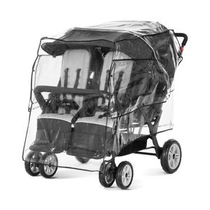 Regenschutz für Kinderwagen Gaggle Quad und Gaggle Compass - Regenschutz für 4-Sitzer-Kinderwagen - Regenschutz mit Sichtfenster - Öffnung für
